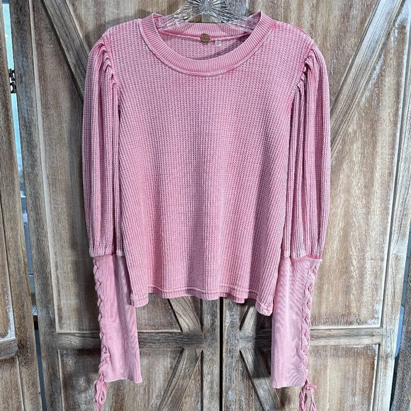 Free People FP One Tasha Thermal in Washed Pink - Picture 4 of 7